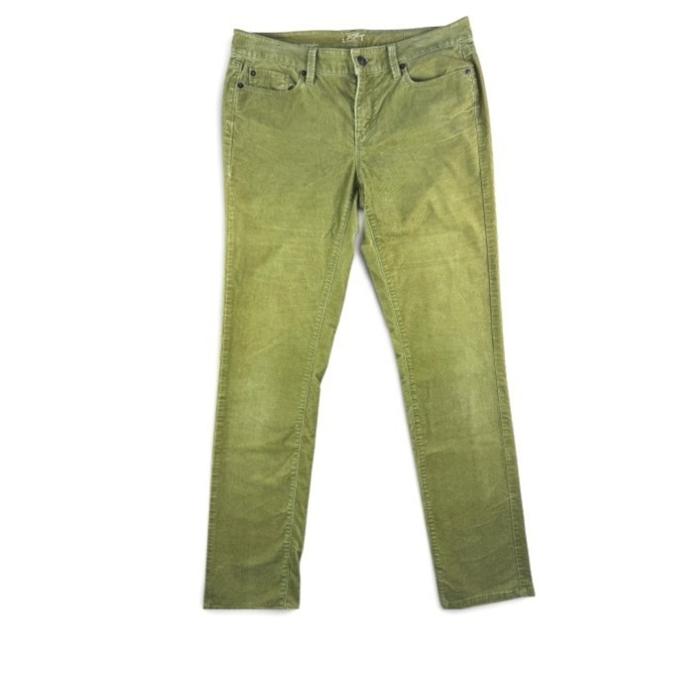 Ann Taylor Loft Womens 8 Modern Straight Corduroy Pants Moss Green Fall Fashion